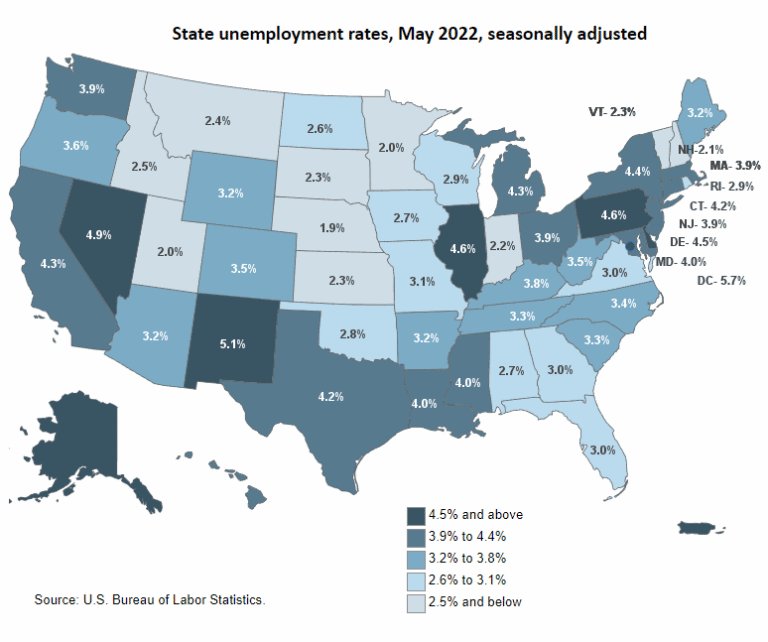 May 2022 Unemployment by State